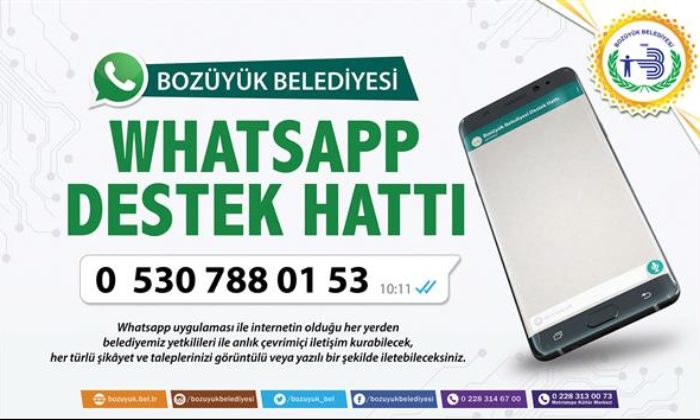 BOZÜYÜK BELEDİYESİ WHATSAPP DESTEK HATTI DEVREDE