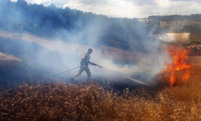 Bilecik'te Buğday Ekili Tarlada Yangın 2