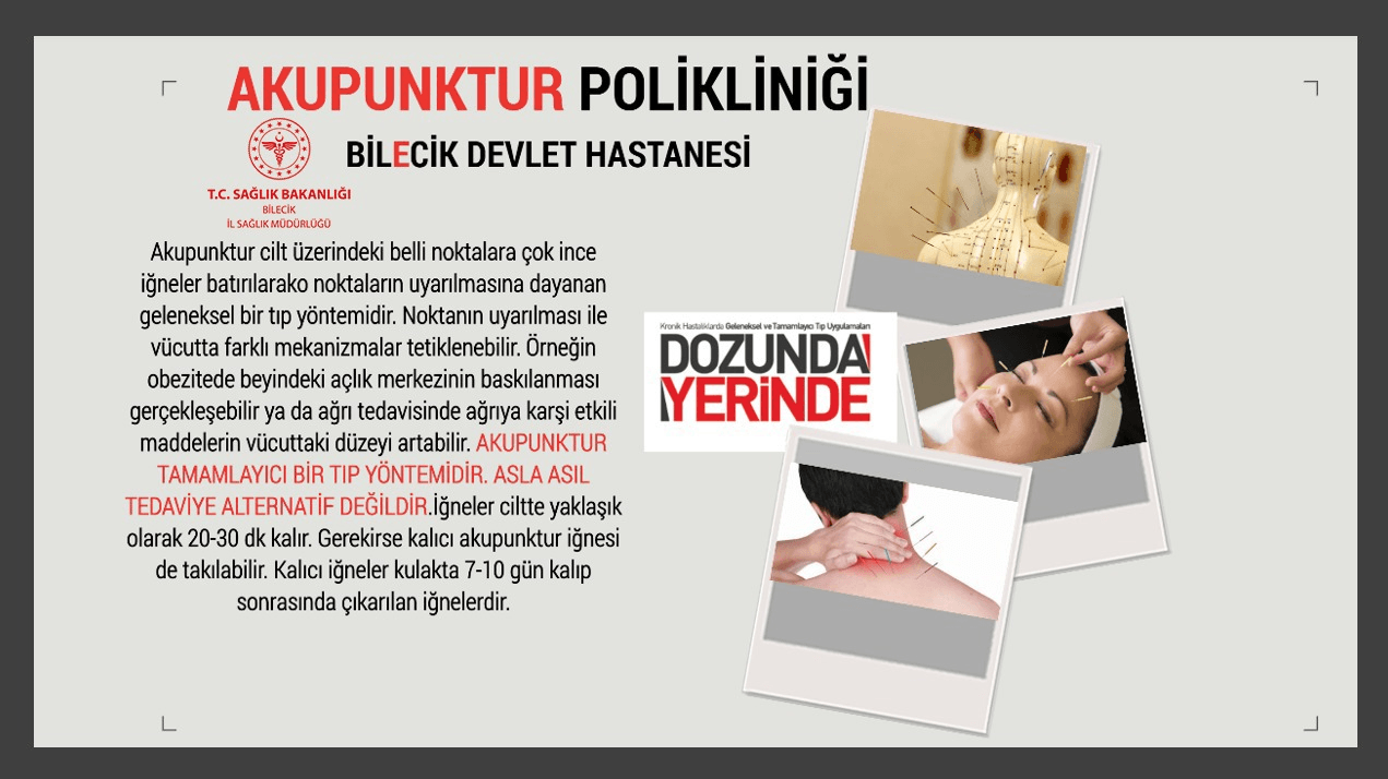 bilecik devlet hastanesi akupunktur poliklinigi