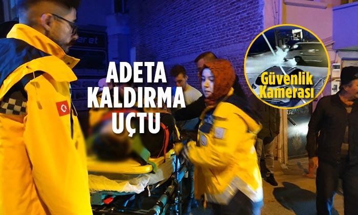 Kamyonet İle Motosiklet Çarpıştı Kaza Güvenlik Kamerasına Yansıdı
