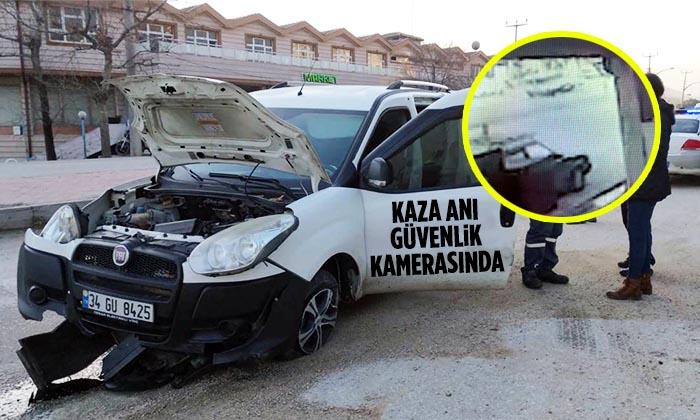 Bilecik’te Trafik Kazası Güvenlik Kamerasına Yansıdı