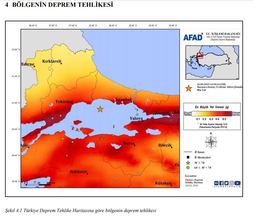 bolgenin deprem tehlikesi