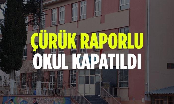 Bilecik’te Çürük Raporu Bulunan Okul Kapatıldı