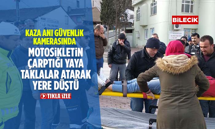 Motosikletin Çarptığı Yaya Taklalar Atarak Yere Düştü