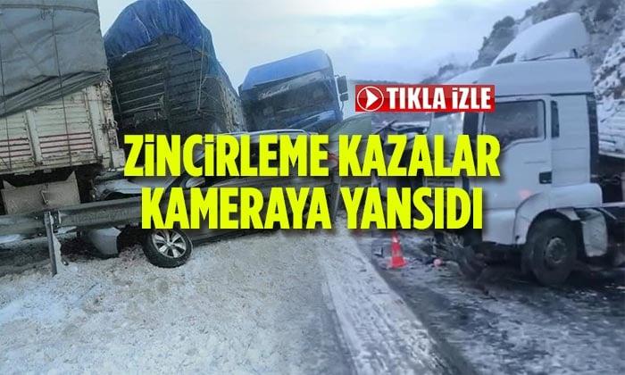 Zincirleme Kazalar Vatandaş Kamerasına Yansıdı