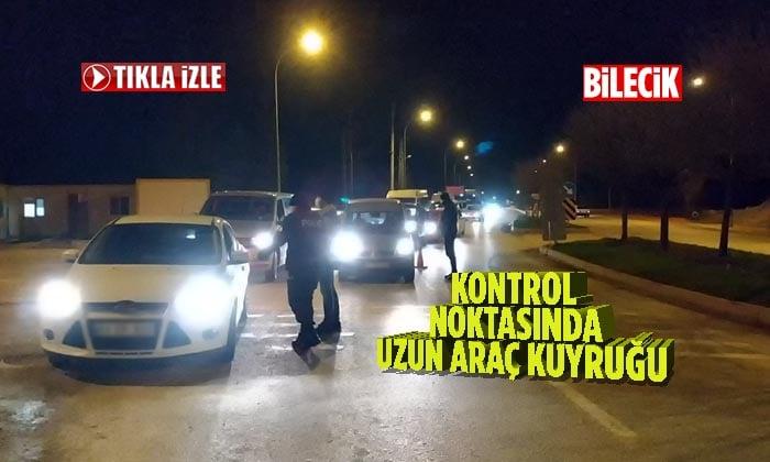 Polis Kontrol Noktasında Uzun Araç Kuyruğu Oluştu