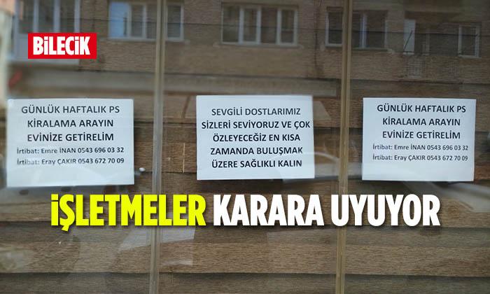 Bilecik’te İşletmeler Alınan Koronavirüs Kararına Uyuyor