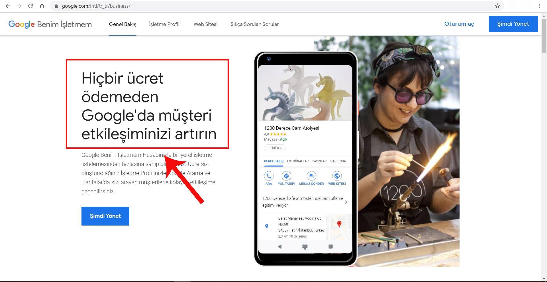 google benim işletmem