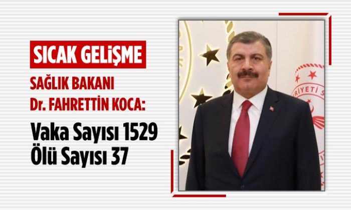 Türkiye’de Koronavirüs Vaka Sayısı 1529’a Ölü Sayısı ise 37’ye Yükseldi