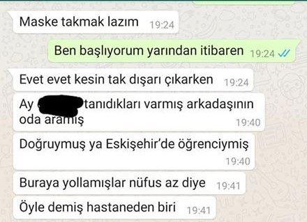 bilecik koronavirus panigi whatsapp gorusmeleri