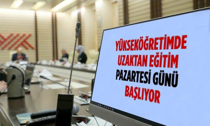 Yükseköğretim 23 Mart Pazartesi Uzaktan Eğitime Başlıyor