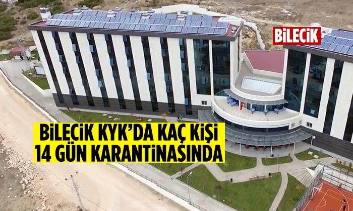 Bilecik KYK Yurdunda 14 Gün Karantinasında Kaç Kişi Var