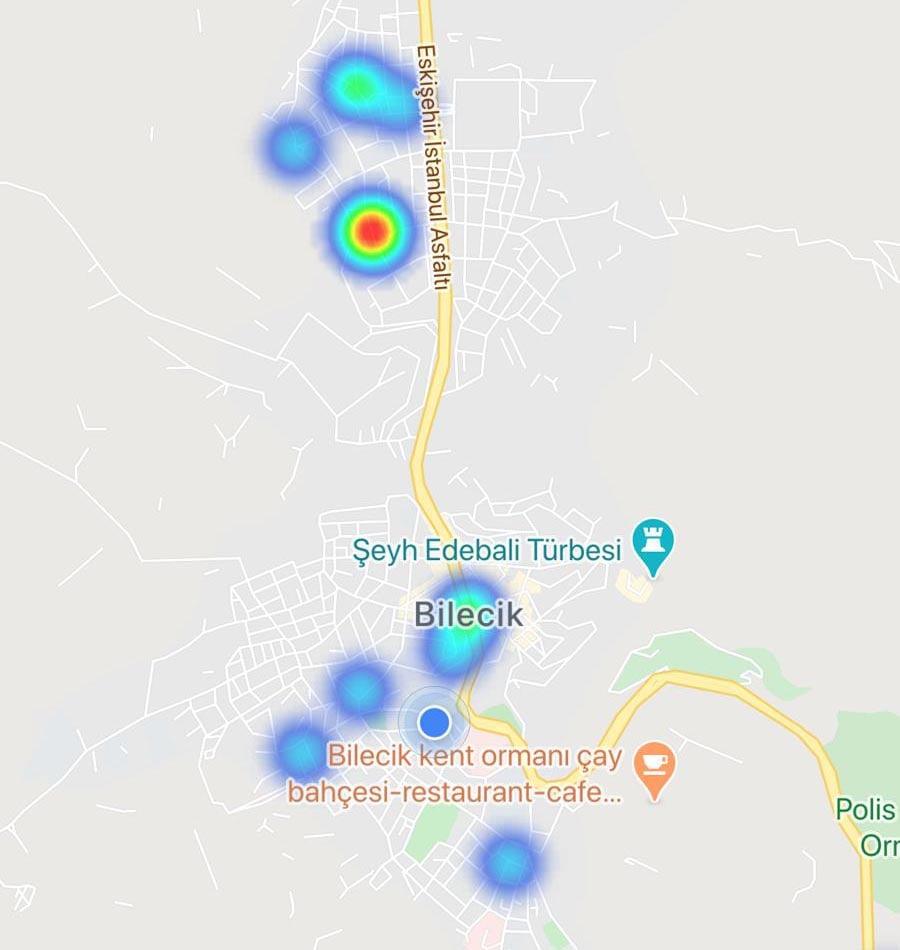 Bilecik Koronavirüs Güncel Harita il merkezi