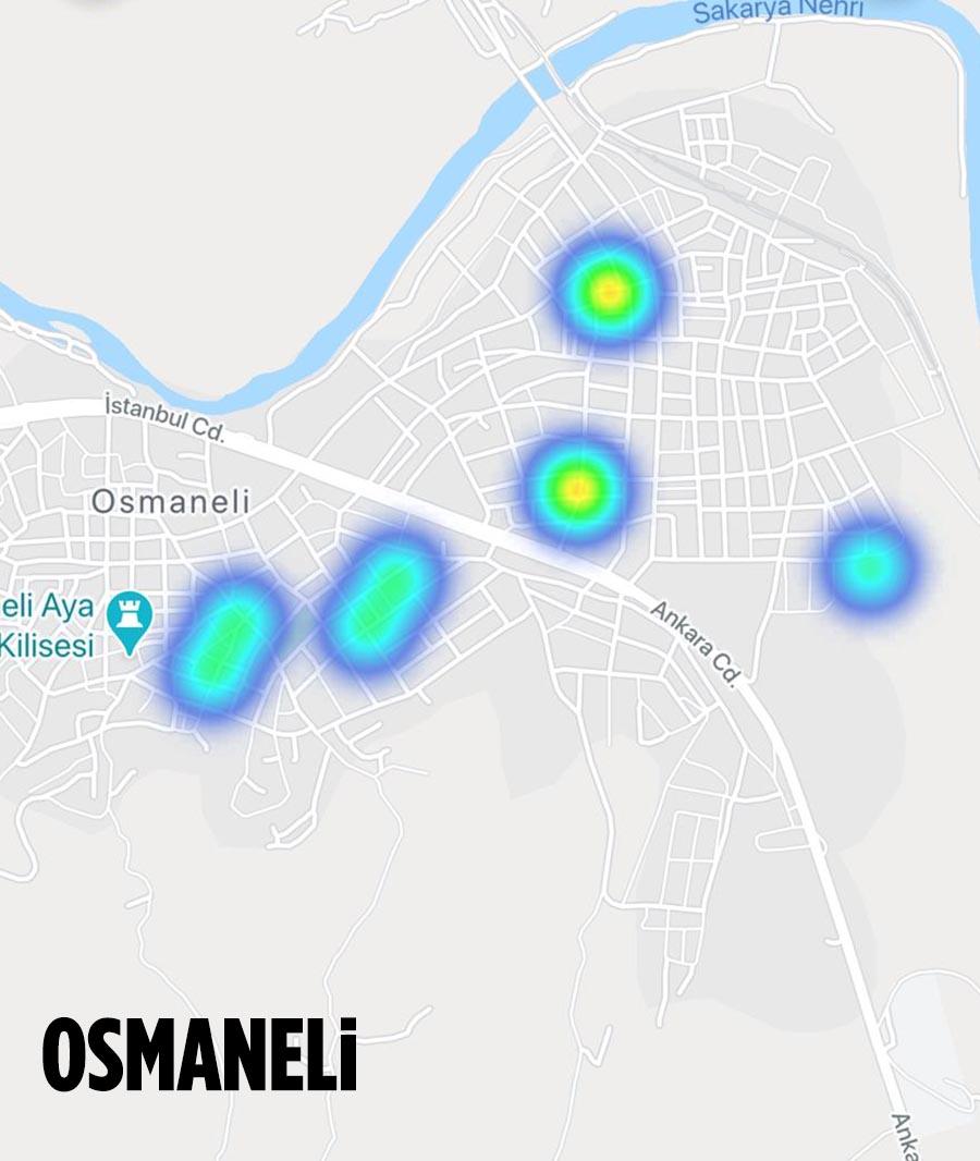 osmaneli korona haritasi