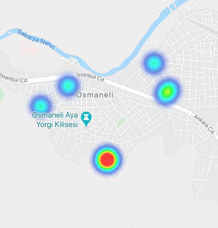 osmaneli koronavirus haritasi