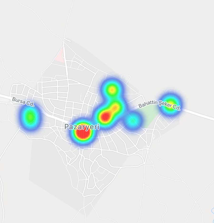 pazaryeri koronavirus haritasi