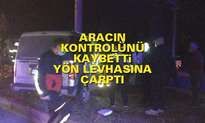 Bilecik’te Aracın Kontrolünü Kaybeden Sürücü Tabelaya Çarptı