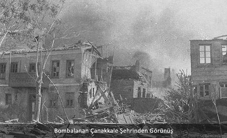 18-Mart-1915-Bombalanan Çanakkale'den Görüntü