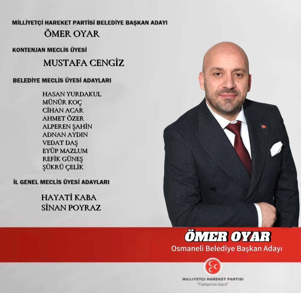 mhp osmaneli belediye meclisi ve il genel meclisi aday listesi-bilecik-haber
