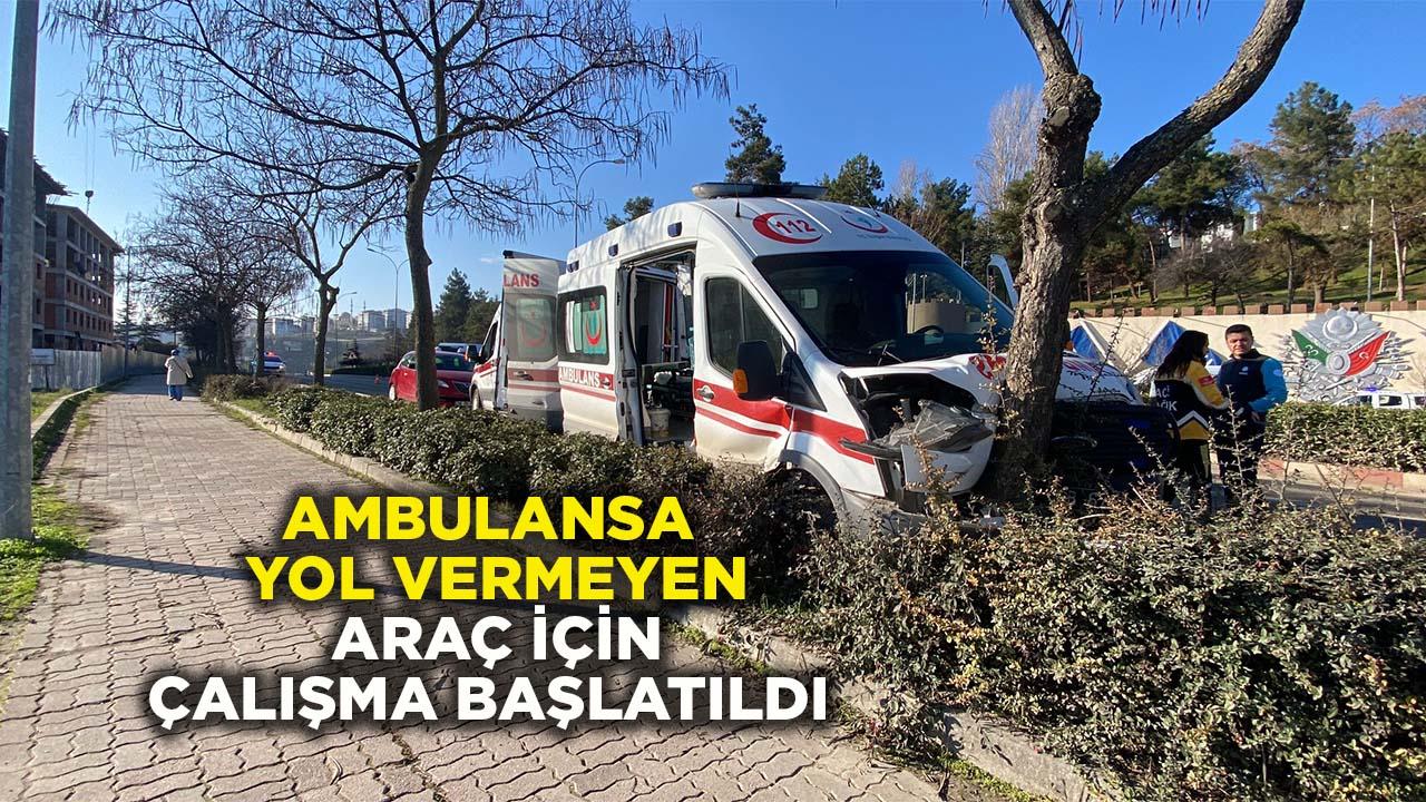 Bilecik’te Ambulansa Yol Vermeyen Araç İçin Çalışma Başlatıldı