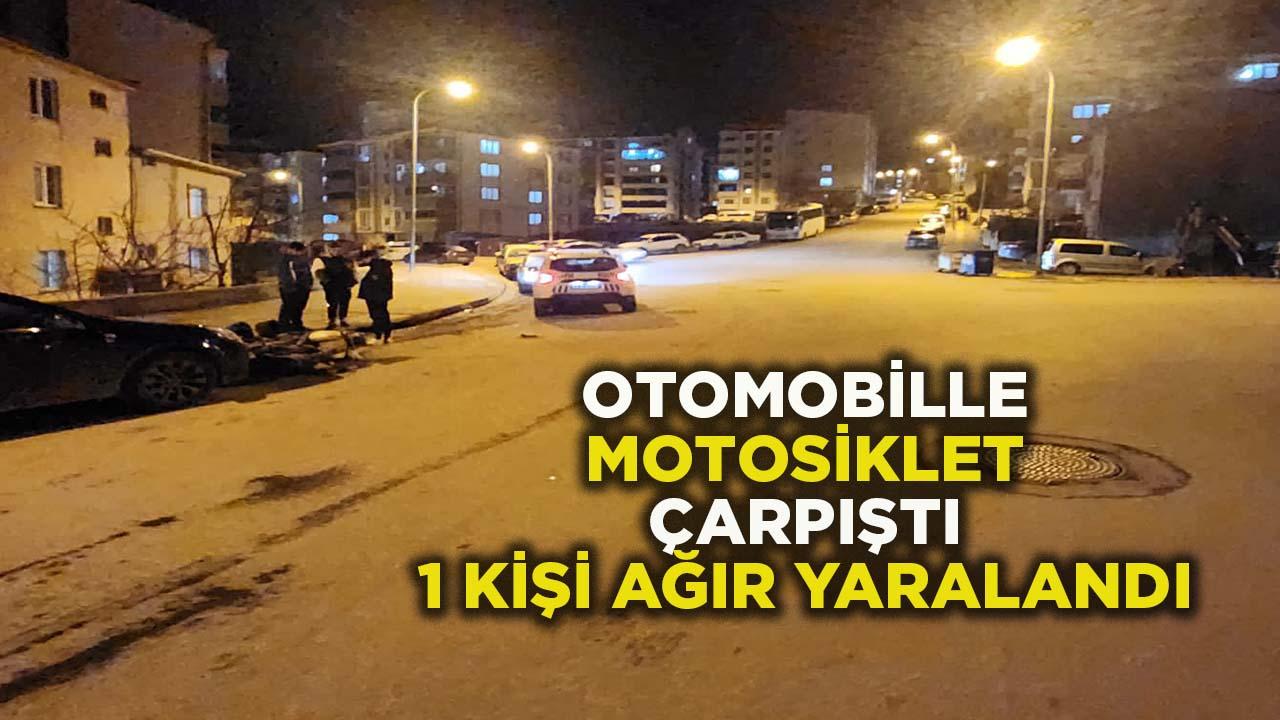 Otomobille Motosiklet Çarpıştı 1 Ağır Yaralı