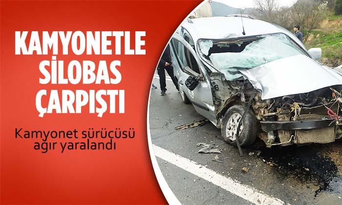 Bilecik’te Kamyonet Silobas ile Çarpıştı 1 Yaralı