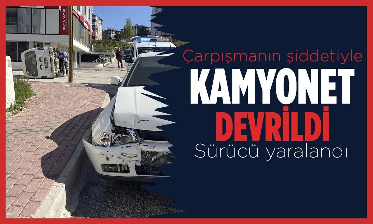 Bilecik Hürriyet Mahallesinde Kamyonetle Otomobil Çarpıştı