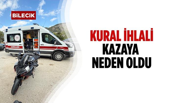 Bilecik İstasyon Mahallesinde Otomobille Motosiklet Çarpıştı