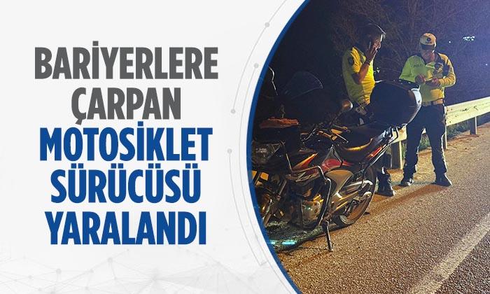 Bilecik’te Bariyerlere Çarpan Motosikletin Sürücüsü Yaralandı