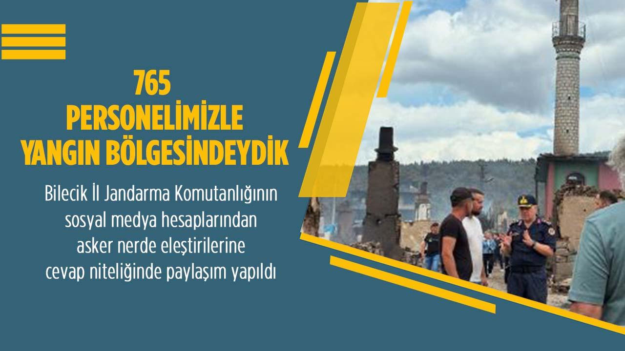 Bilecik İl Jandarma 765 Personeliyle Yangın Bölgesindeydi