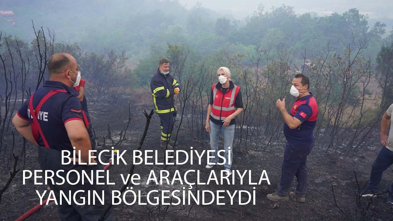 Bilecik’teki Yangınlarda Bilecik Belediyesi Personel ve Ekipmanlarla Bölgedeydi