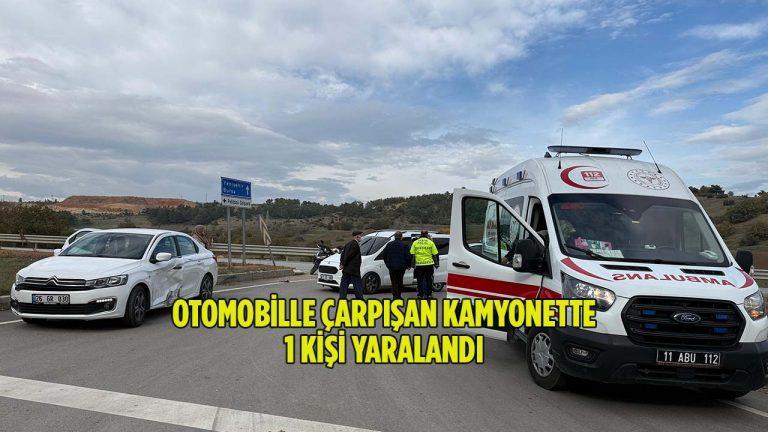 Bilecik Pelitözü Kavşağında Kamyonetle Otomobil Çarpıştı