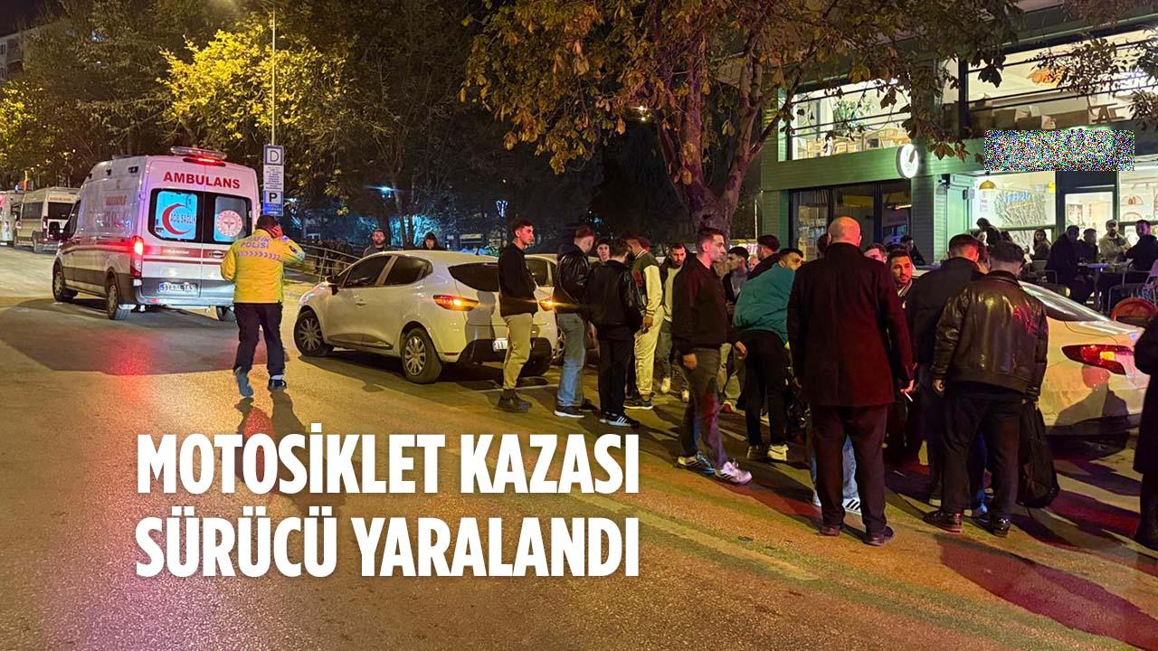 Motosiklet İki Araca Birden Çarptı