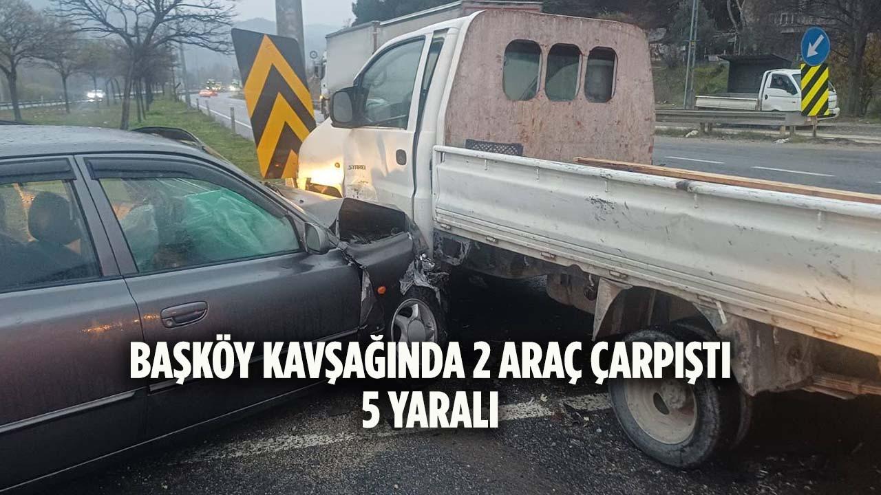 Bilecik’te Korkutan Kaza: Başköy Kavşağı’nda İki Araç Çarpıştı, 5 Yaralı