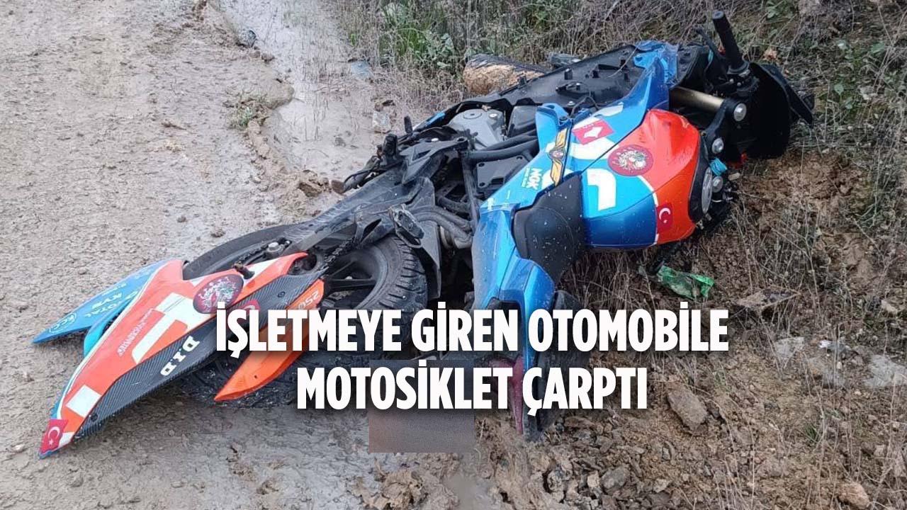 Bilecik Osmaneli’de Trafik Kazası İşletmeye Giren Otomobile Motosiklet Çarptı