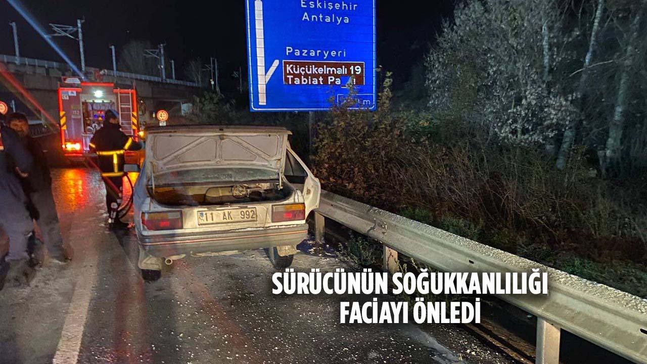 Bilecik-Bozüyük Yolunda Facia Ucuz Atlatıldı: Seyir Halindeki Araç Alev Aldı