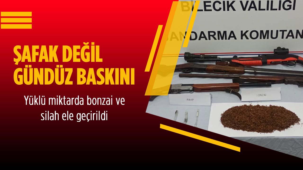 Bozüyük’te Yüklü Miktarda Bonzai ve Silah Ele Geçirildi