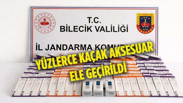 Bilecik’te Jandarma Yüzlerce Kaçak Aksesuar Ele Geçirdi