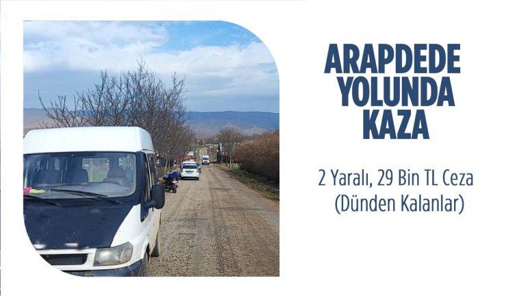 Pazaryeri Arapdede Yolunda Kaza: 2 Yaralı, 29 Bin TL Ceza