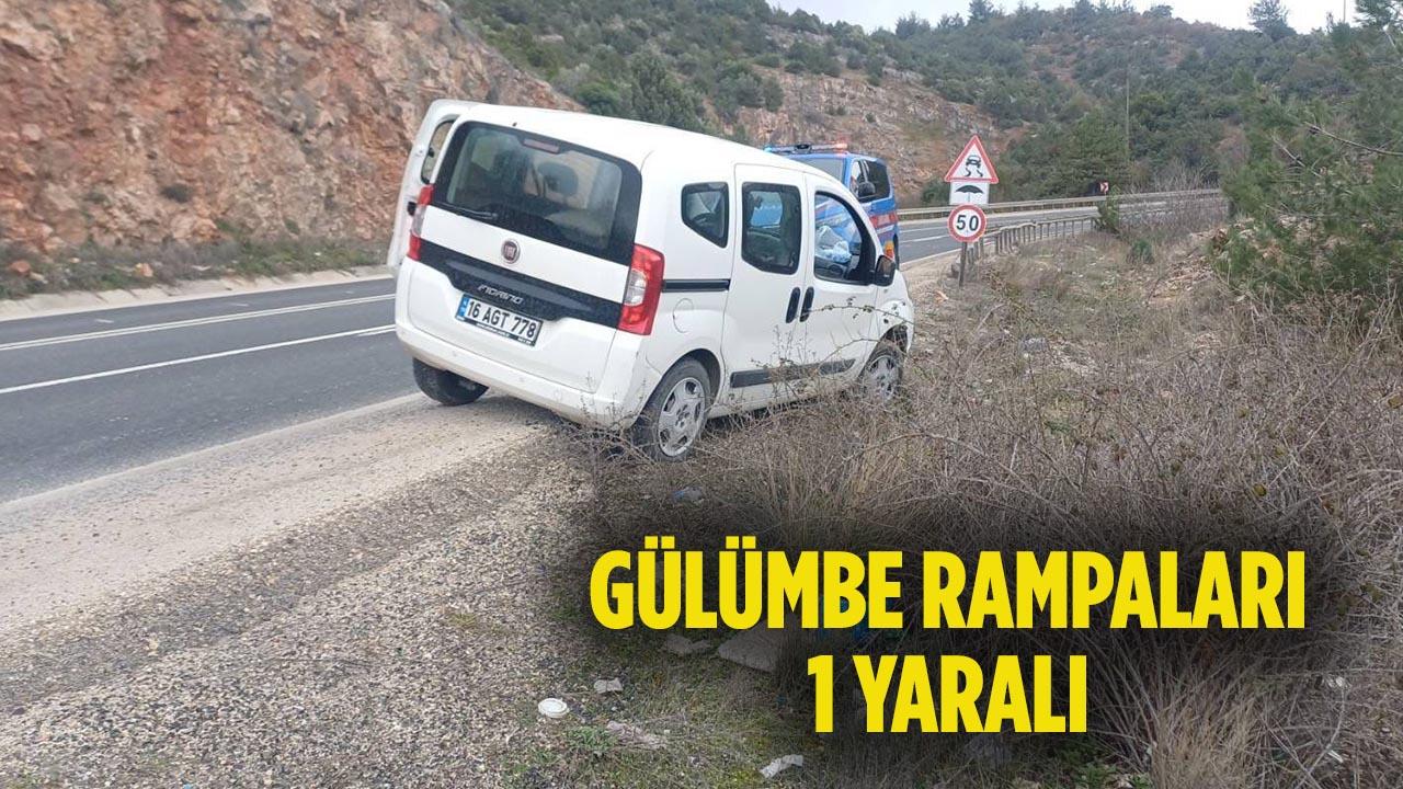Bilecik Gülümbe Rampalarında Kaza: Kontrolden Çıkan Otomobil Bariyere Çarptı