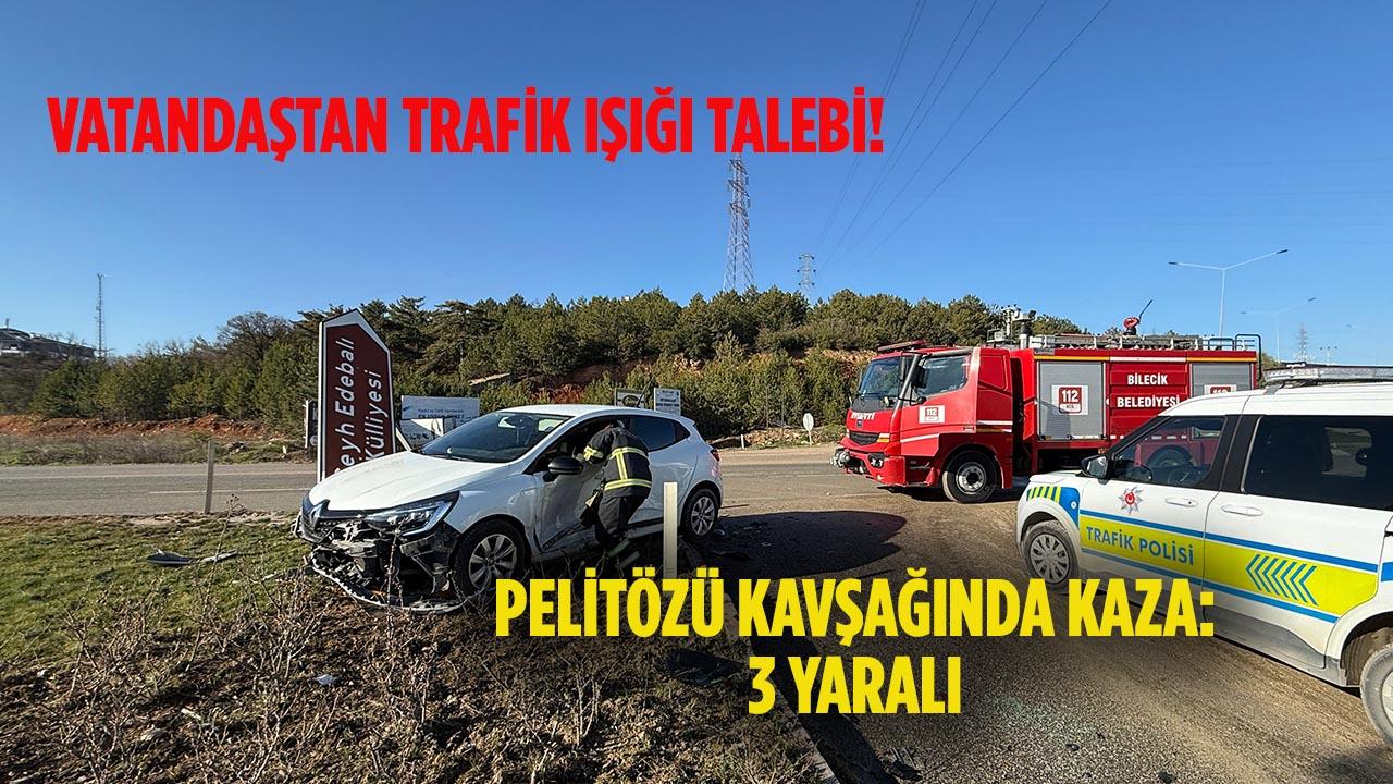 Pelitözü Kavşağı’nda Korkutan Kaza: 2 Araç Çarpıştı, 3 Yaralı!
