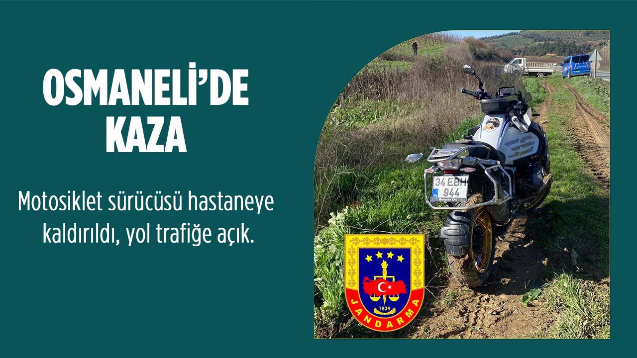 Osmaneli-İznik Yolunda Motosiklet Kazası: 1 Yaralı