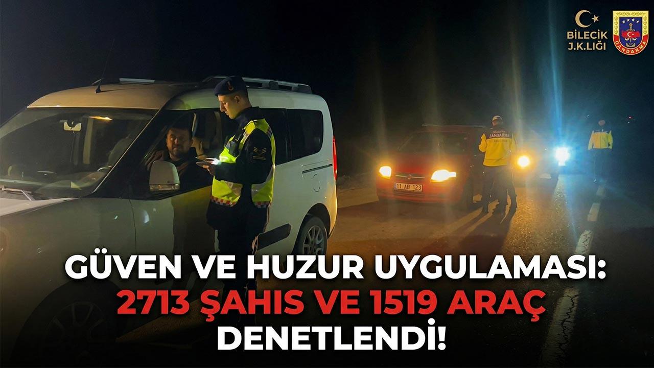 Bilecik Jandarma Güven ve Huzur Uygulaması: 15 Yakalama