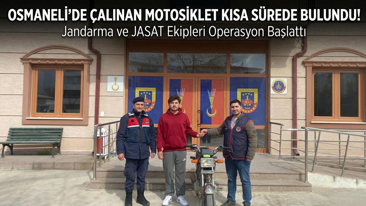 Osmaneli’de Jandarmadan Kaçamadılar: Çalınan Motosiklet Kısa Sürede Bulundu!