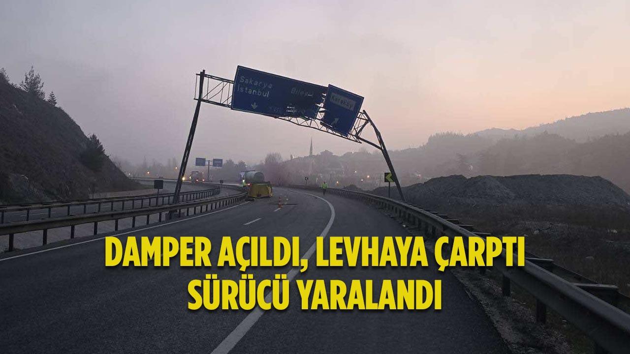 Pazaryeri D-650 Karayolunda Hareketli Dakikalar: Damper Açıldı, Levhaya Çarptı