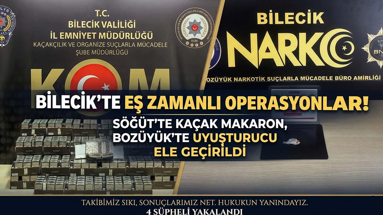 Bilecik Emniyeti’nden Kaçakçılık ve Uyuşturucuya Darbe: 4 Şüpheli Yakalandı