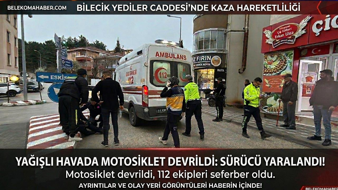 Yediler Caddesi’nde Yağış Kazası: Motosikletli Sürücü Devrildi