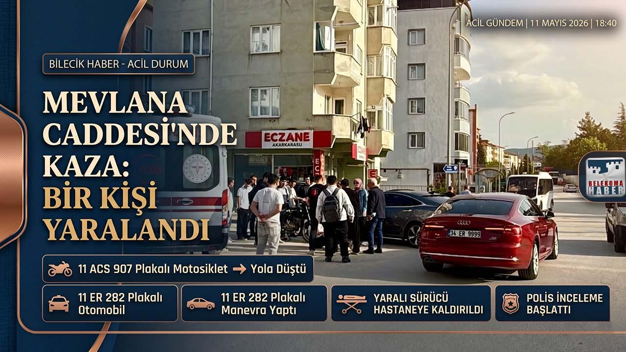 Mevlana Caddesi’nde Motosiklet ile Otomobil Çarpıştı: 1 Yaralı