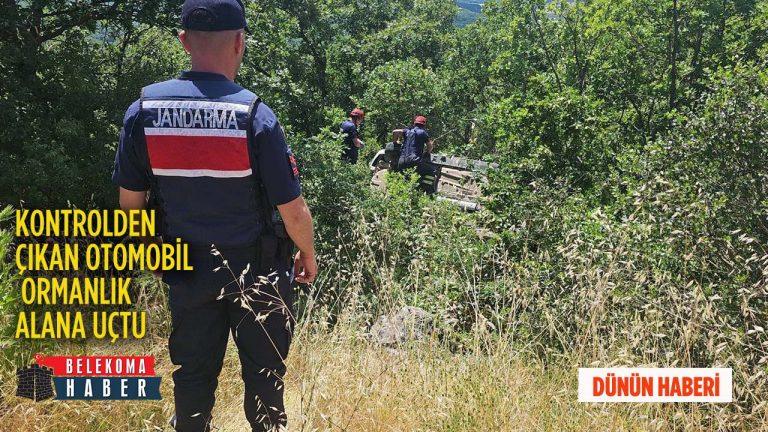 Bilecik-İnegöl Yolunda Kaza: Kontrolden Çıkan Otomobil Ormanlık Alana Düştü