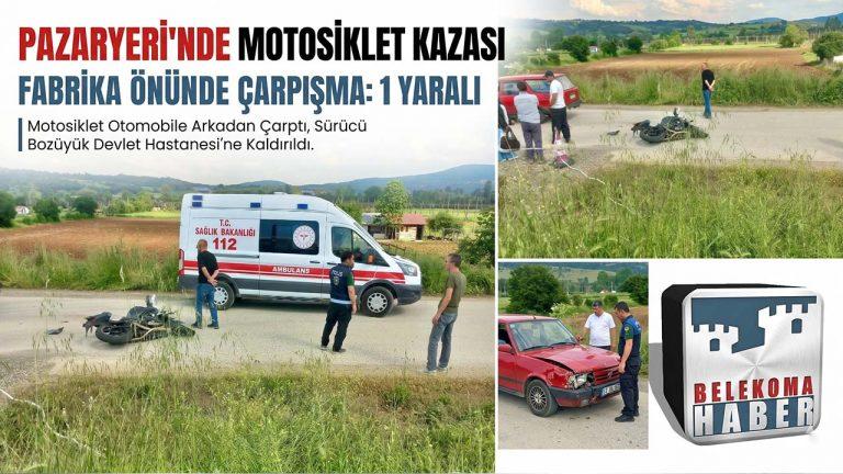 Pazaryeri’nde Motosiklet Kazası: Sürücü Yaralandı